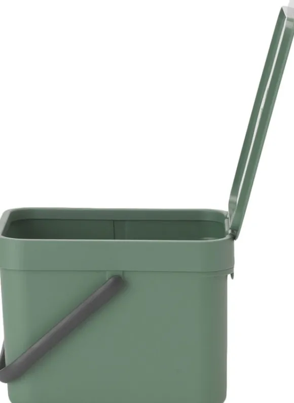 Affaldsspand m/låg sort.kon. 6 ltr.