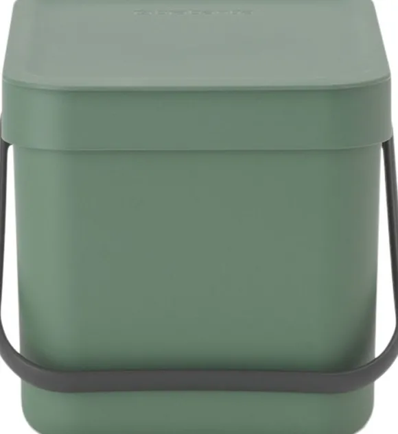Affaldsspand m/låg sort.kon. 6 ltr.