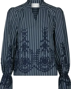Amara Stripe Emb Blouse
