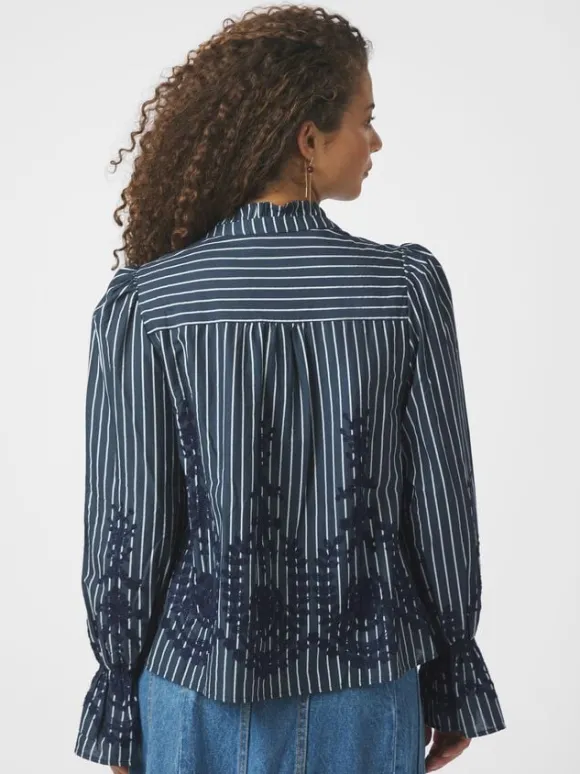 Amara Stripe Emb Blouse