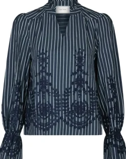 Amara Stripe Emb Blouse