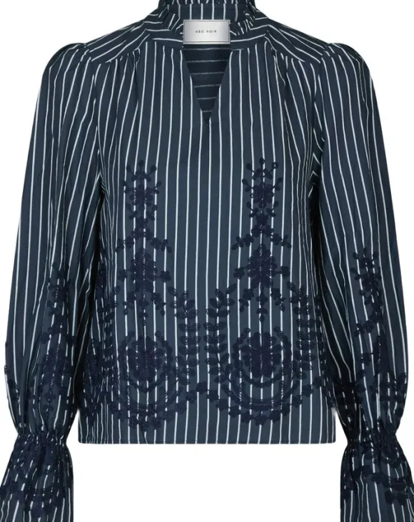 Amara Stripe Emb Blouse