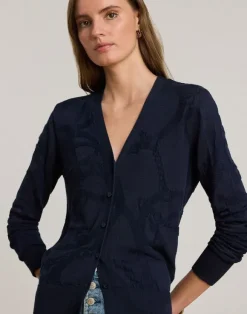 Belting-Motif V-Neck Cardigan