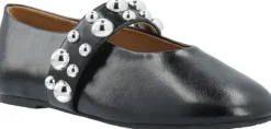 BIALUNA Studded Ballet Flat Faux Leather