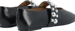 BIALUNA Studded Ballet Flat Faux Leather
