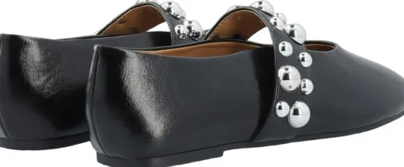 BIALUNA Studded Ballet Flat Faux Leather