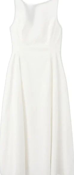 Boat-neck ruched dress