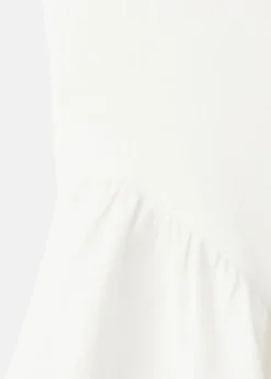 Boat-neck ruched dress