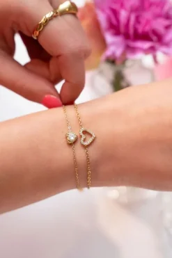 Bracelet rhinestone heart