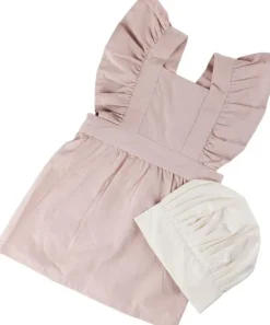 Brneforklde m/kokkehue, dusty pink/classic white