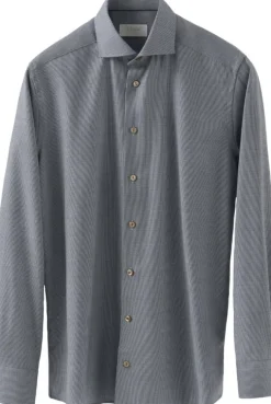 Contemporary Fit Brown Houndstoothmerino Wool Shirt