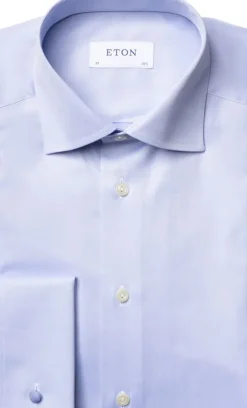 Contemporary Fit Light Blue Signature Twill Shirt - French cuff