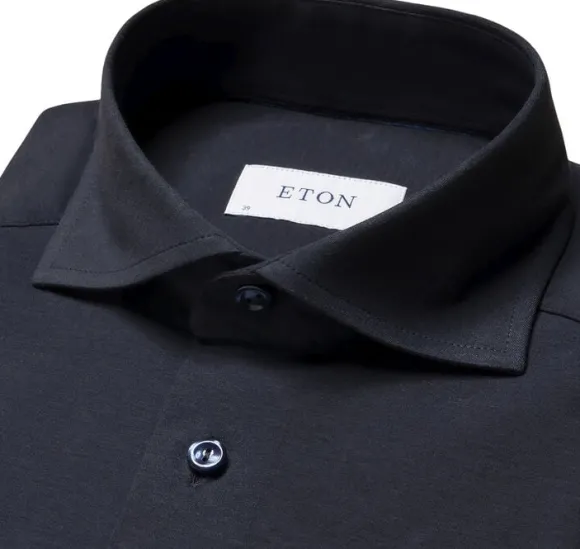Contemporary Fit Navy Blue Solid Four-Flex Stretch Shirt