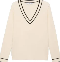 Contrasting V-neck sweater