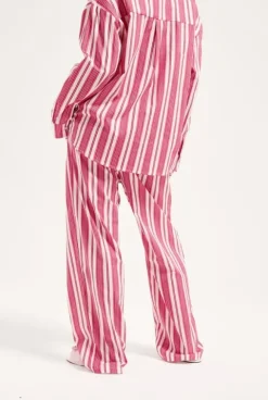 COTTON STRIPE SLEEP LS SHIRT + PANT SET