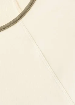 Cotton T-shirt with contrast piping