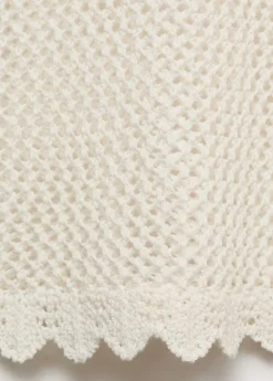 Crochet flared cotton blend trousers