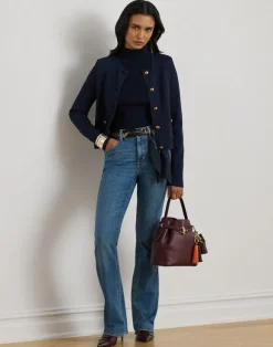 Cropped Crewneck Sweater Jacket