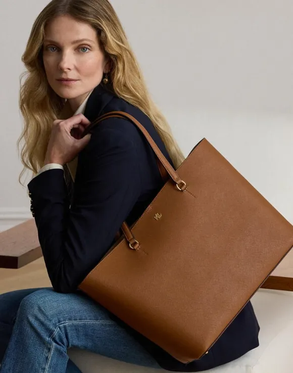 Crosshatch Leather Large Karly Tote