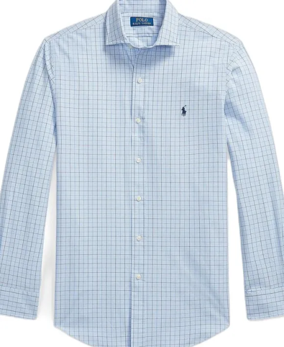 Custom Fit Plaid Stretch Poplin Shirt