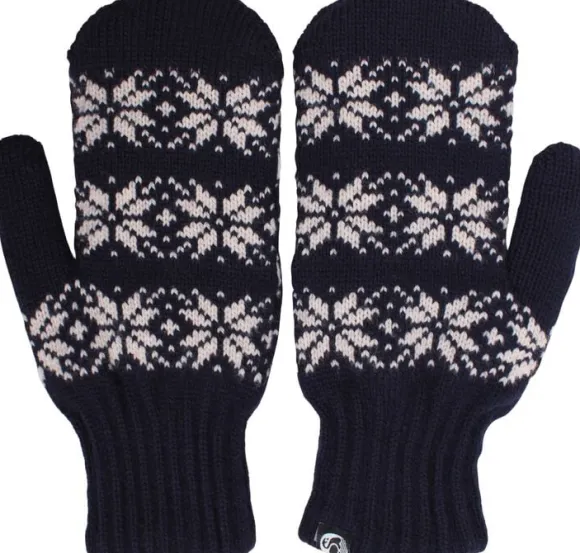 Danicebird Wool Mittens Dk Navy STAR