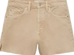 Denim shorts with frayed hem