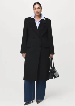 Double-breasted wool coat