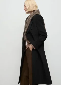 Double-breasted wool coat