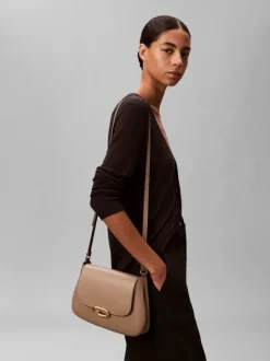 Engraved Medium Flap Crossbody Bag