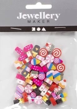 Figurperler, Slik, kager og is, diam. 10 mm, hulstr. 1,5 mm,