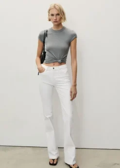 Fiona flared mid-rise cotton jeans