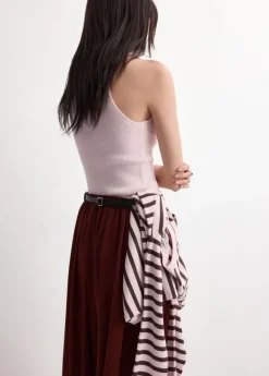 Fitted fine-knit top