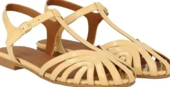Flad sandal med smuk organisk frontdetalje