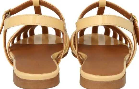 Flad sandal med smuk organisk frontdetalje