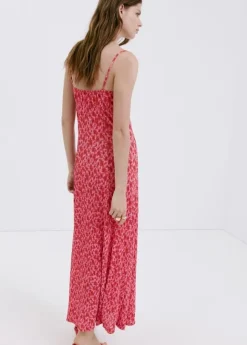 Floral-print pleated dress