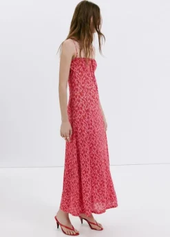 Floral-print pleated dress