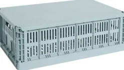 HAY Colour Crate Lid Metal-Large-Dusty blue