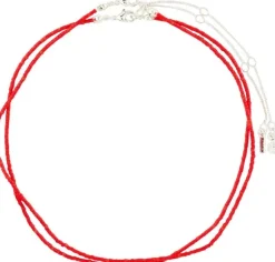 HAZE necklaces 2-in-1 set, red/silver-plated