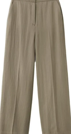 High-waisted lyocell trousers