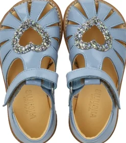 Hjertesandal med glitter hjerte