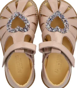 Hjertesandal med glitter hjerte