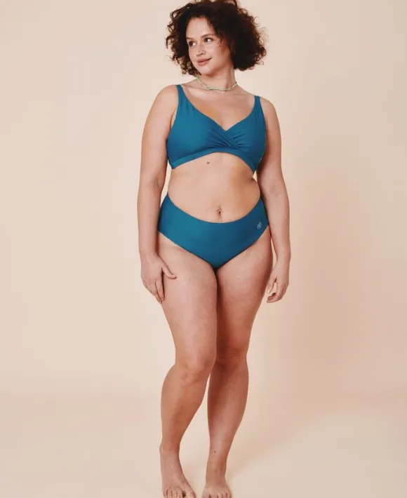 Istana draperet bikini top - Teal