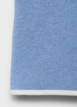 Knitted cotton blend top with contrasting trim