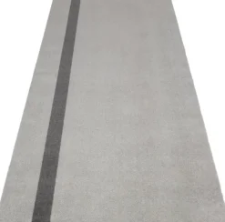 Løber, 90x200 cm, stripe vertical lysegrå/steelgrey