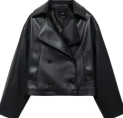 Leather effect crop jacket