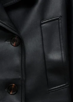 Leather effect crop jacket