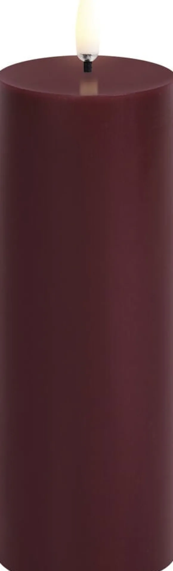 LED pillar candle, Wine red, Smooth, 5,8x15,2 cm