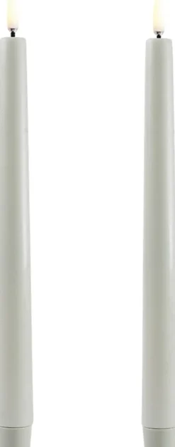LED taper candle, Dusty green