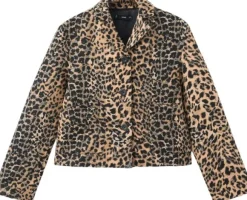 Leopard-print jacket with buttons
