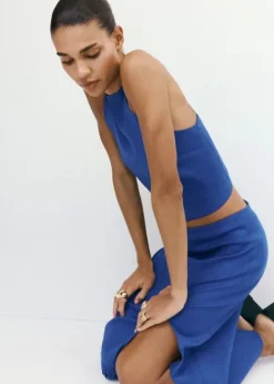 Linen cotton halter top
